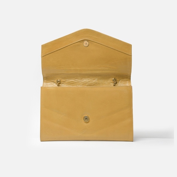 PANCALDI Vintage Leather Envelope Convertible Clutch/Shoulder Bag - Picture 5 of 16